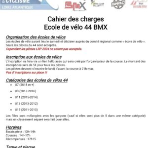 Invitation école de vélo BMX 44 Carquefou 2024